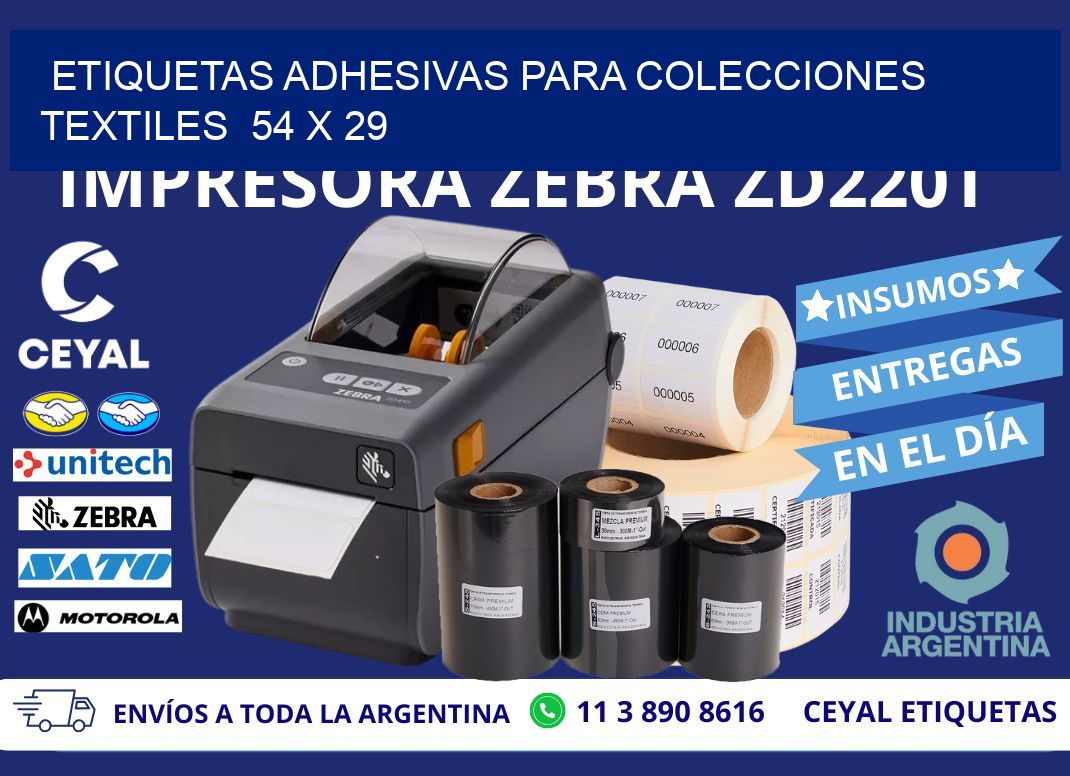 ETIQUETAS ADHESIVAS PARA COLECCIONES TEXTILES  54 x 29