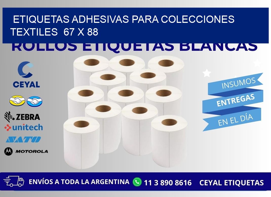 ETIQUETAS ADHESIVAS PARA COLECCIONES TEXTILES  67 x 88