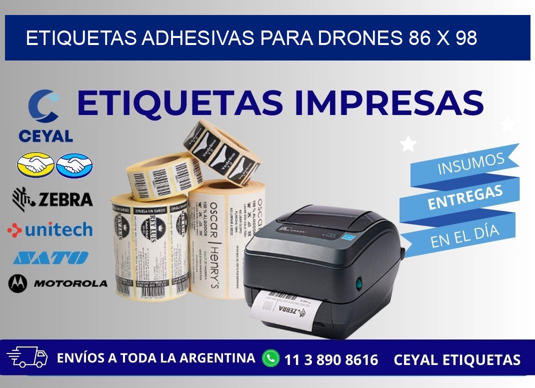 ETIQUETAS ADHESIVAS PARA DRONES 86 x 98