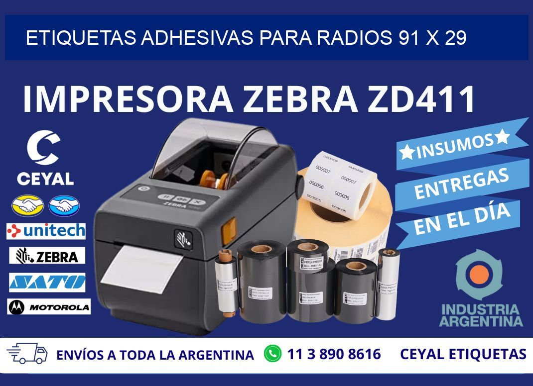 ETIQUETAS ADHESIVAS PARA RADIOS 91 x 29