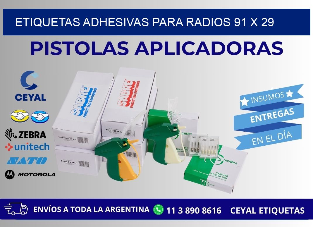 ETIQUETAS ADHESIVAS PARA RADIOS 91 x 29