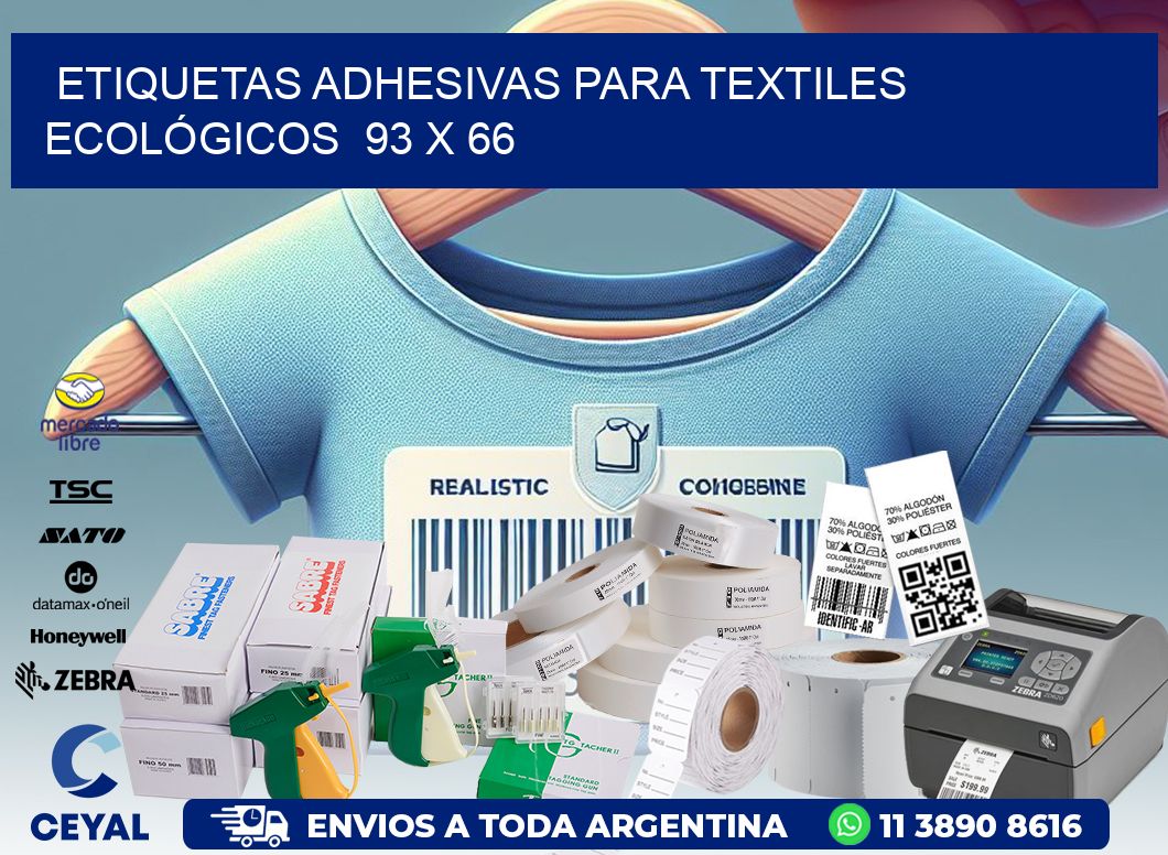 ETIQUETAS ADHESIVAS PARA TEXTILES ECOLÓGICOS  93 x 66