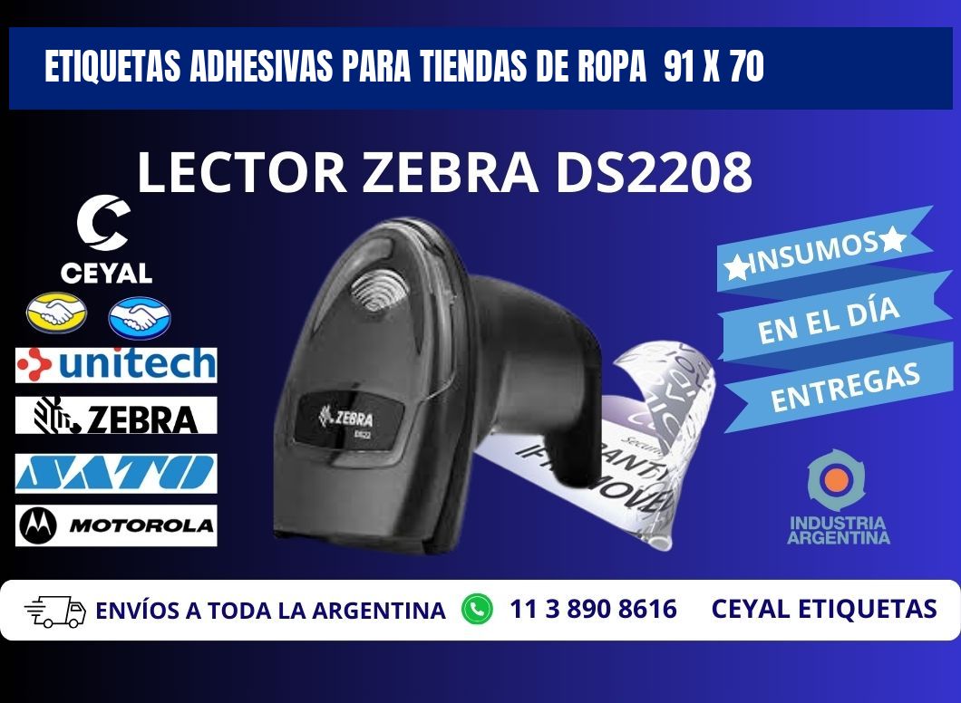 ETIQUETAS ADHESIVAS PARA TIENDAS DE ROPA  91 x 70