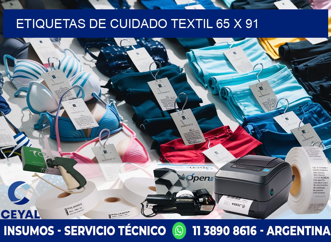 ETIQUETAS DE CUIDADO TEXTIL 65 x 91