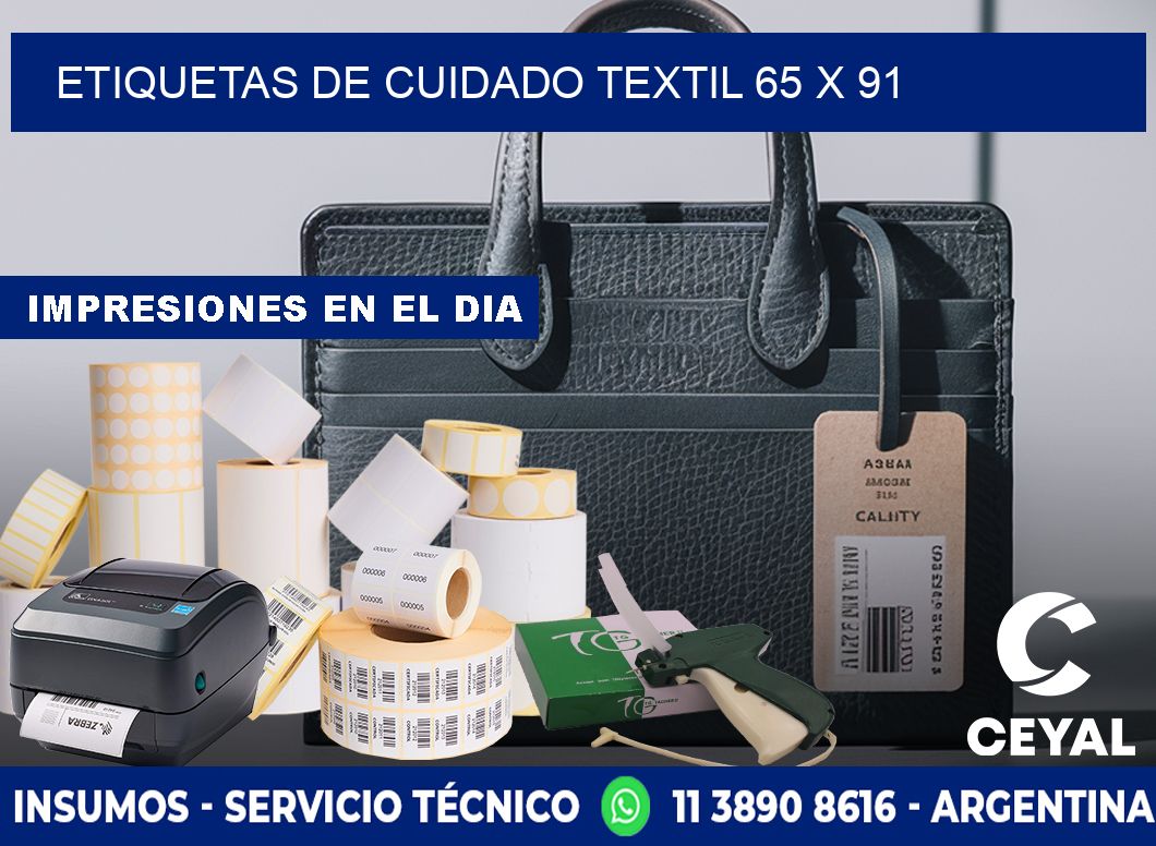 ETIQUETAS DE CUIDADO TEXTIL 65 x 91