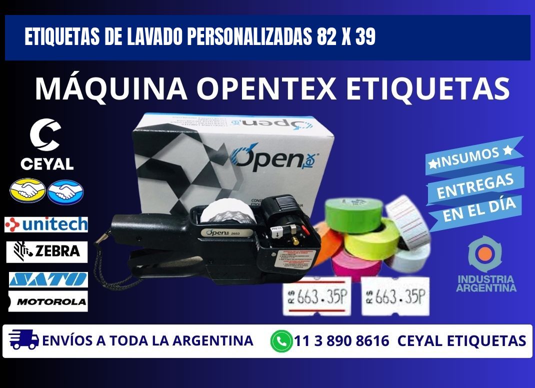 ETIQUETAS DE LAVADO PERSONALIZADAS 82 x 39