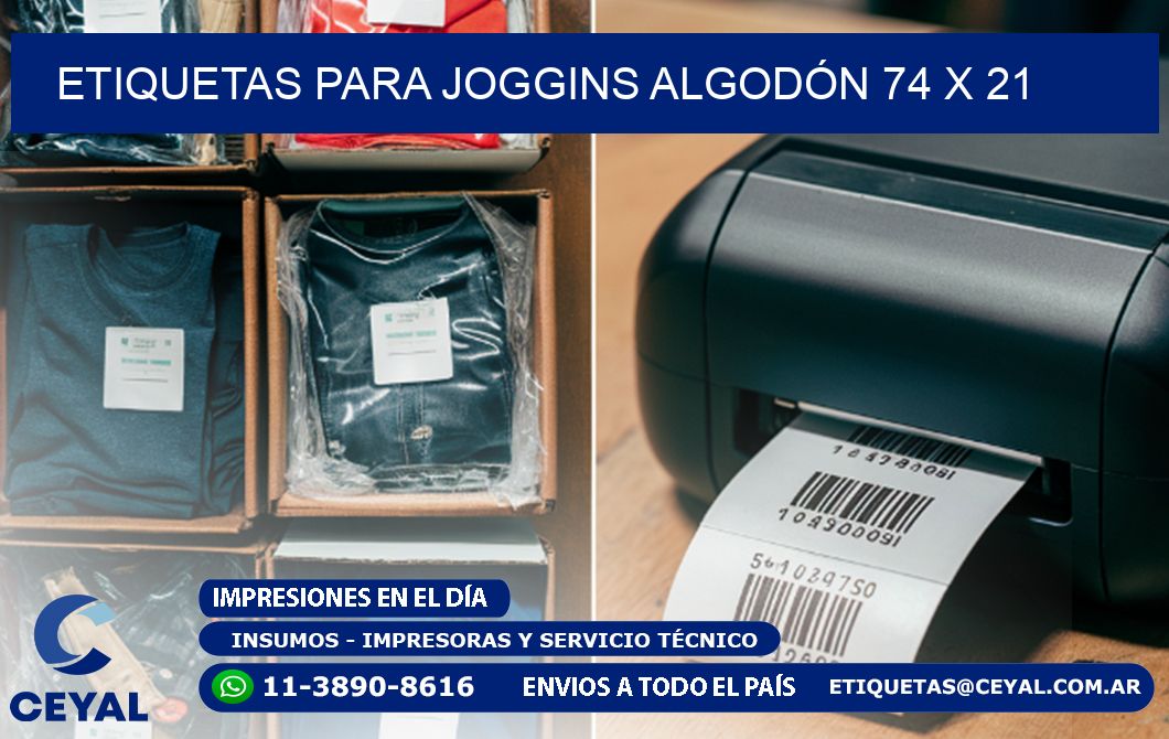 ETIQUETAS PARA JOGGINS ALGODÓN 74 x 21