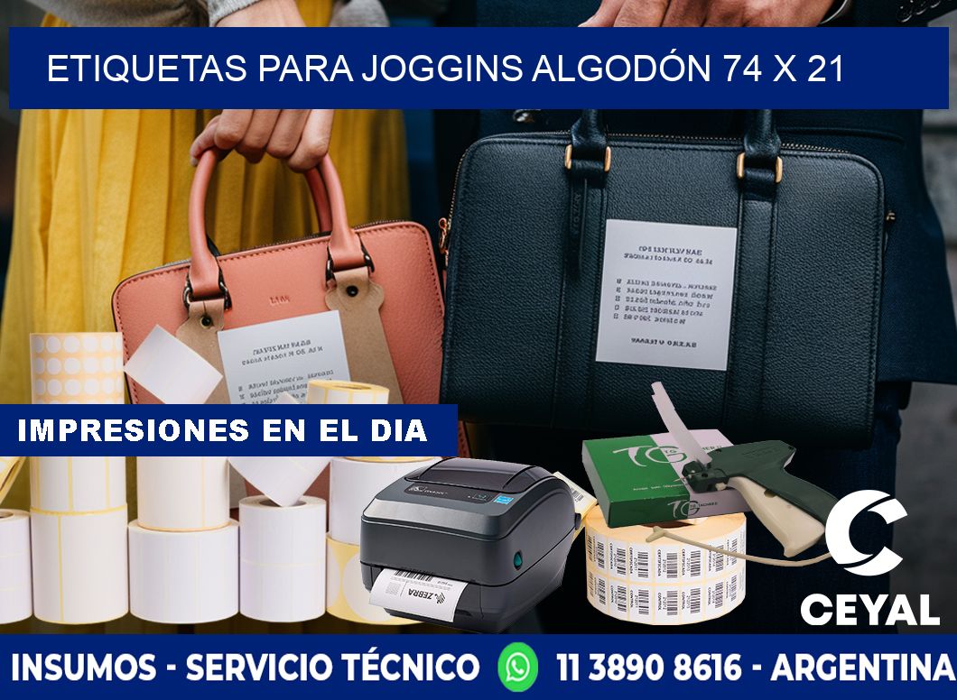 ETIQUETAS PARA JOGGINS ALGODÓN 74 x 21