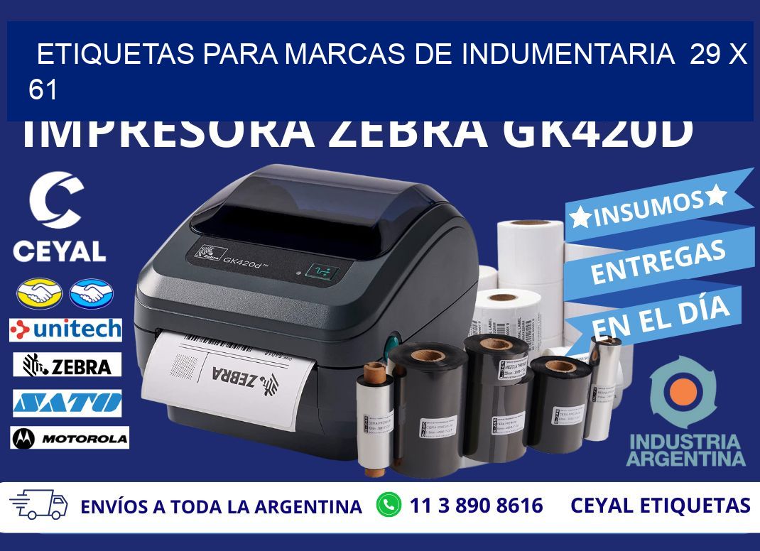 ETIQUETAS PARA MARCAS DE INDUMENTARIA 29 x 61