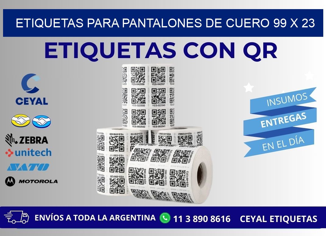 ETIQUETAS PARA PANTALONES DE CUERO 99 x 23