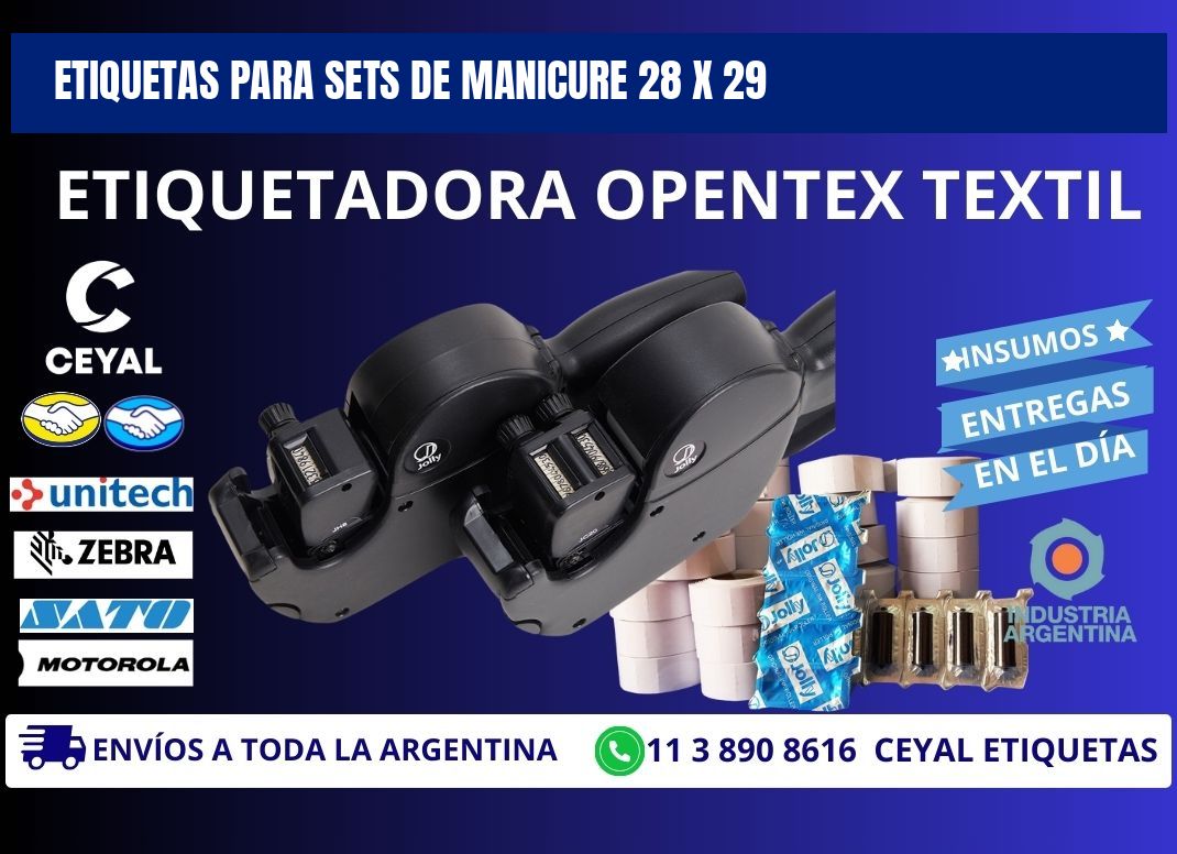 ETIQUETAS PARA SETS DE MANICURE 28 x 29