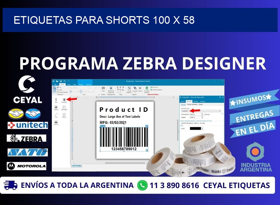 ETIQUETAS PARA SHORTS 100 x 58