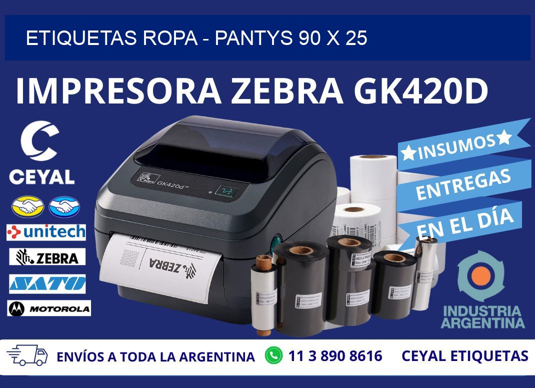 ETIQUETAS ROPA – PANTYS 90 x 25