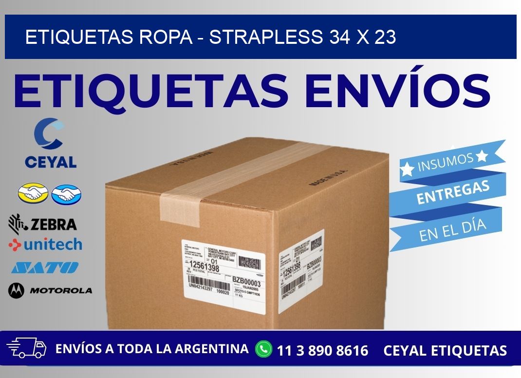 ETIQUETAS ROPA – STRAPLESS 34 x 23