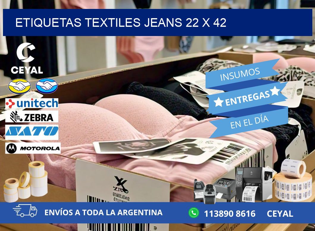 ETIQUETAS TEXTILES JEANS 22 x 42