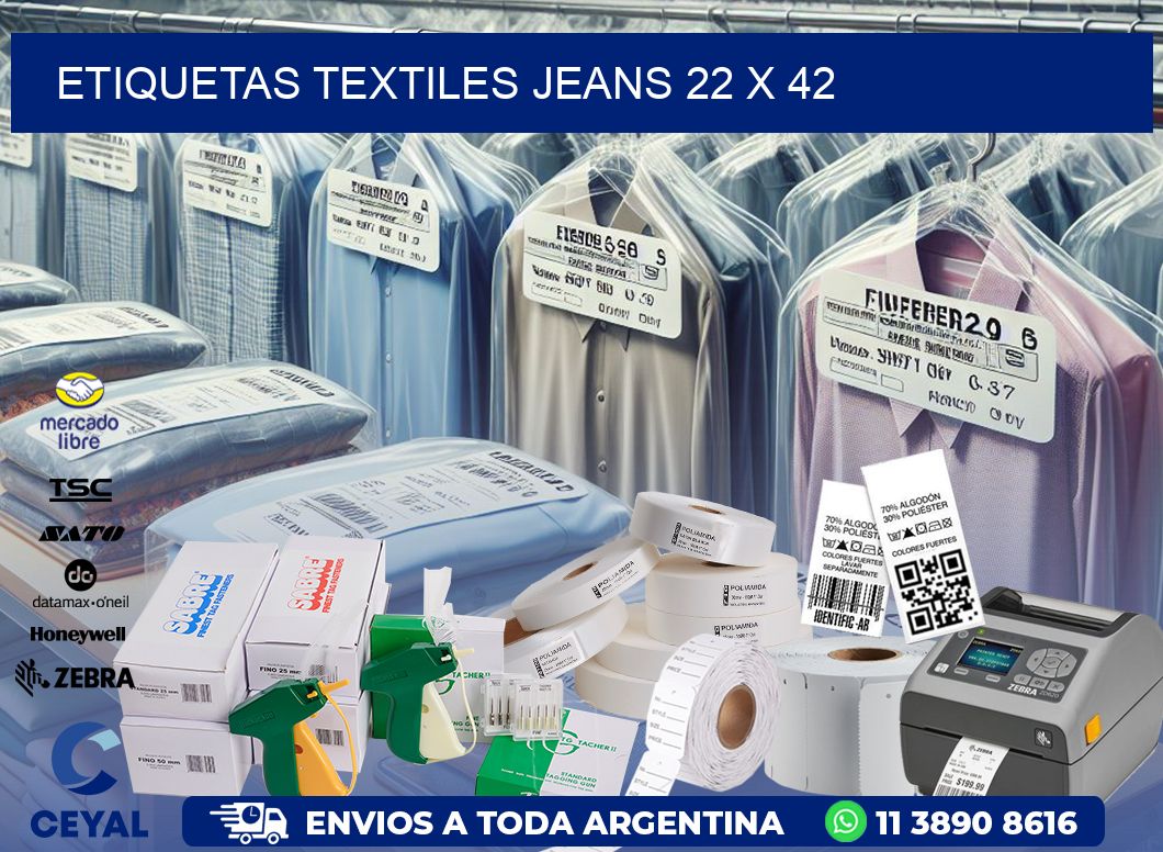 ETIQUETAS TEXTILES JEANS 22 x 42