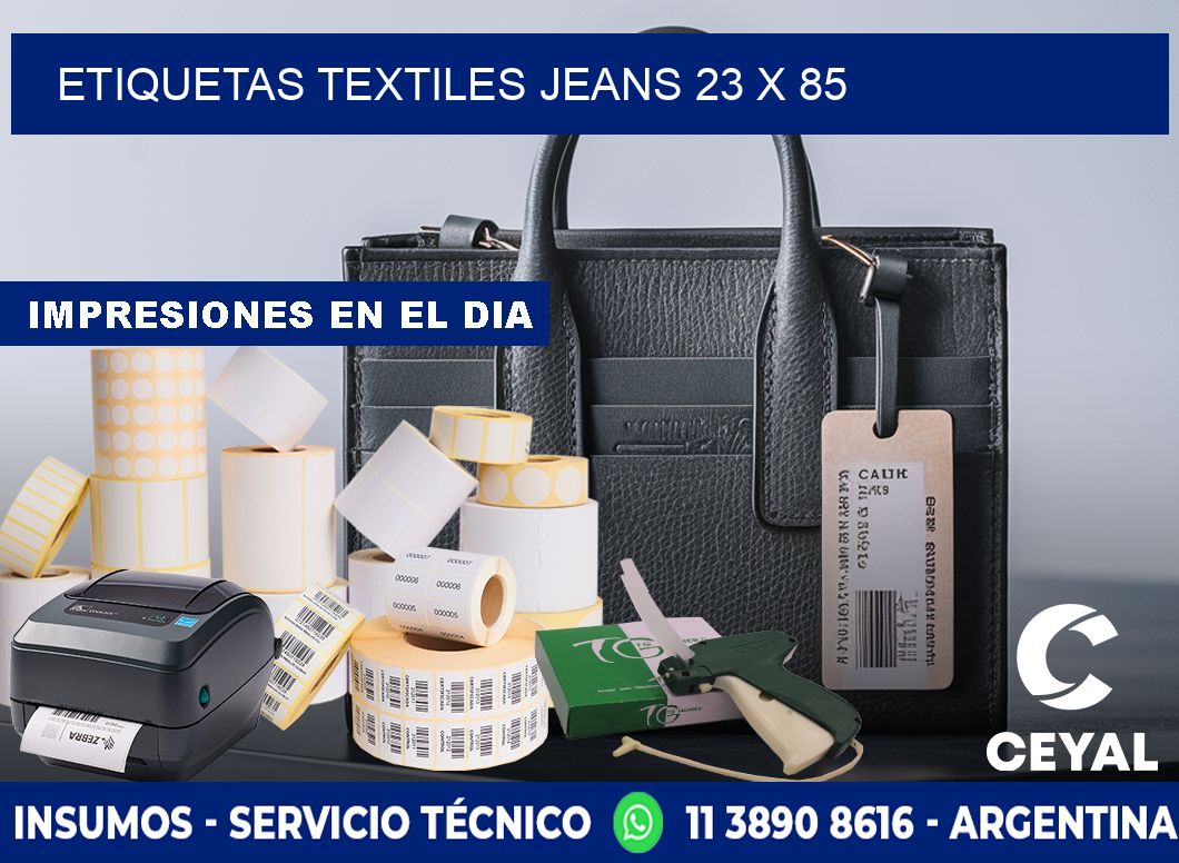 ETIQUETAS TEXTILES JEANS 23 x 85