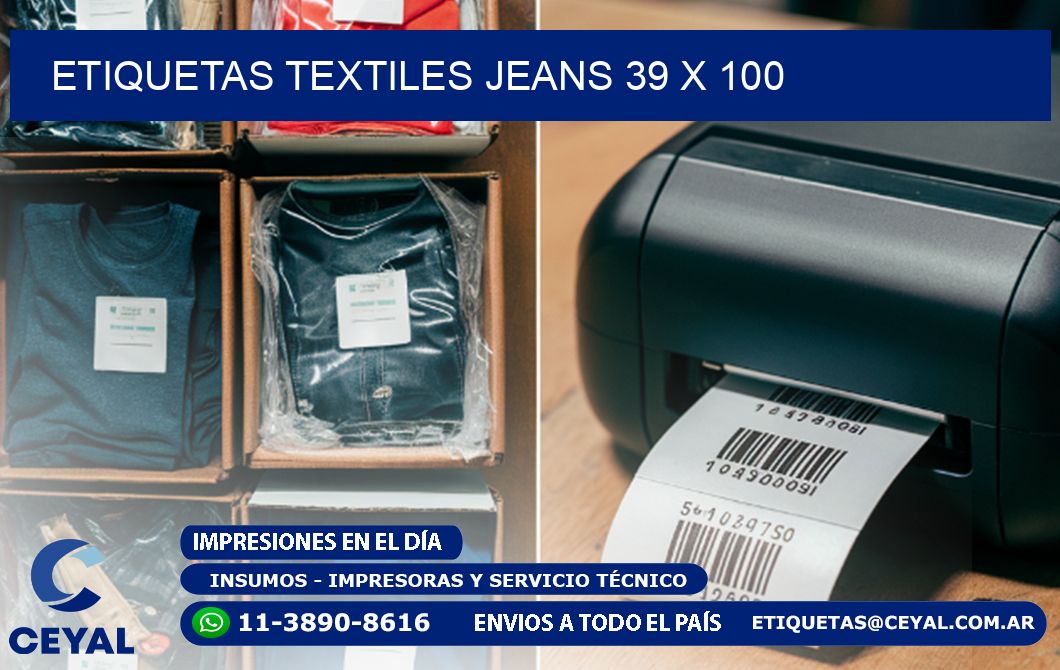 ETIQUETAS TEXTILES JEANS 39 x 100