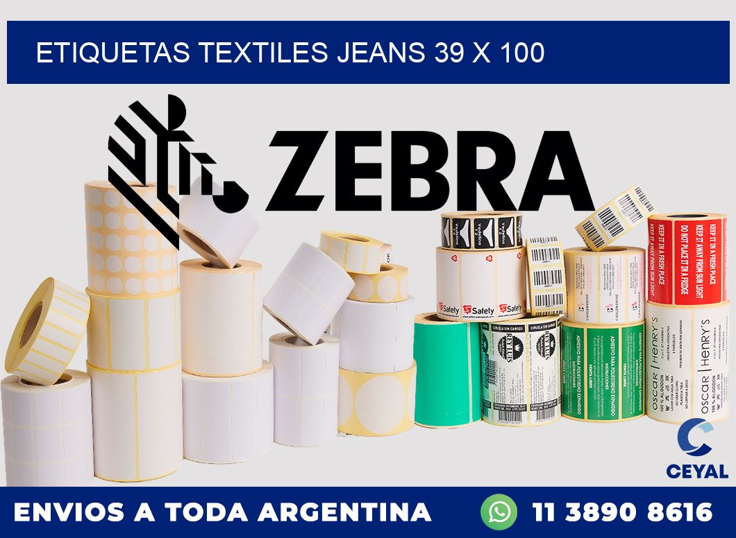 ETIQUETAS TEXTILES JEANS 39 x 100