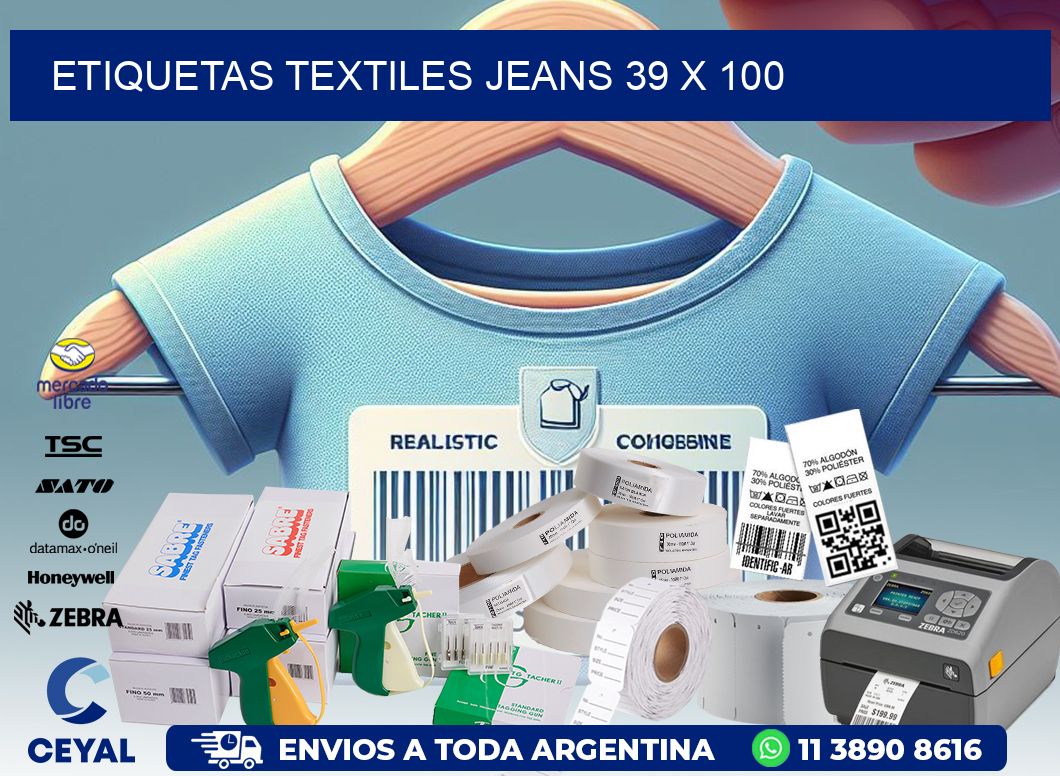 ETIQUETAS TEXTILES JEANS 39 x 100