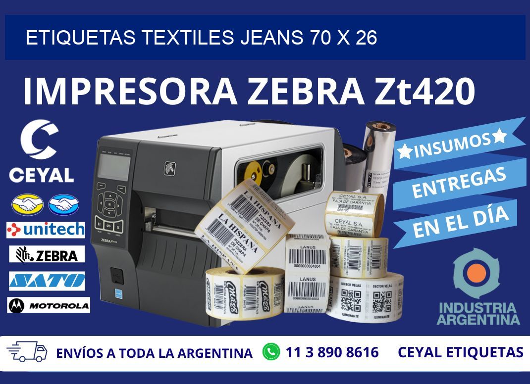 ETIQUETAS TEXTILES JEANS 70 x 26