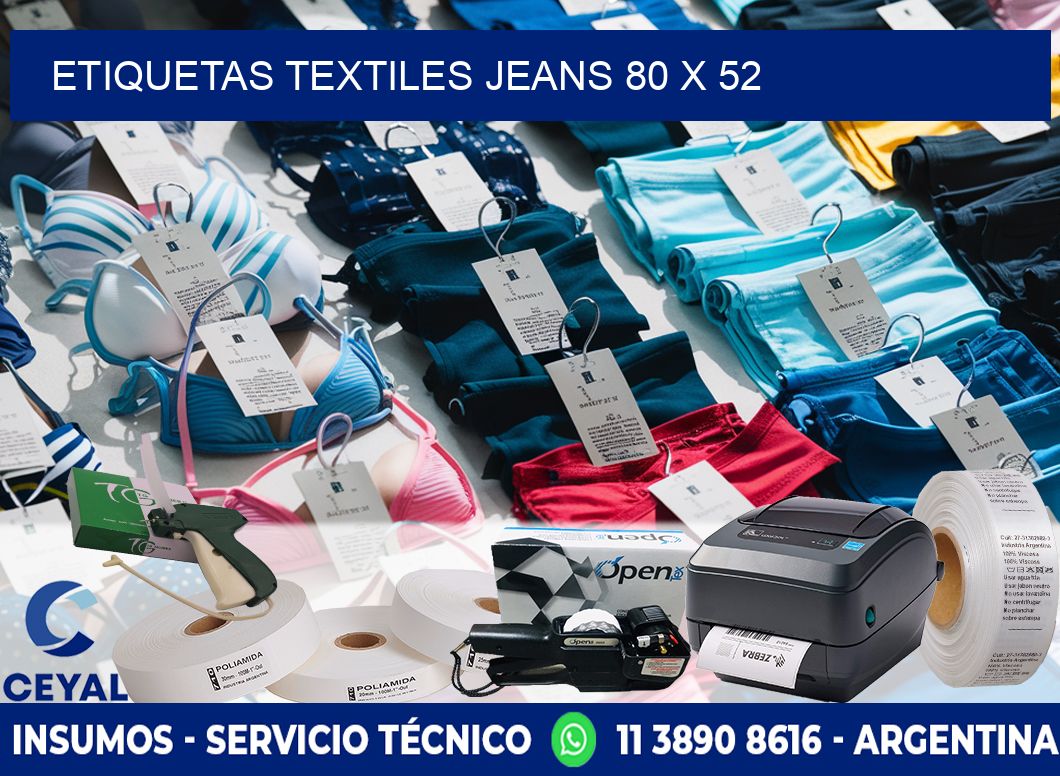 ETIQUETAS TEXTILES JEANS 80 x 52
