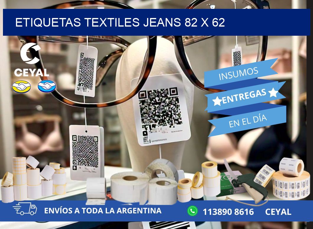 ETIQUETAS TEXTILES JEANS 82 x 62