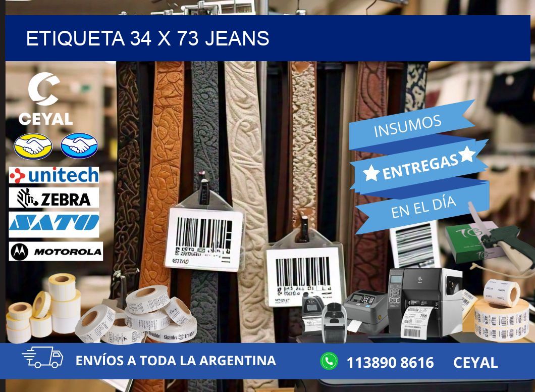 Etiqueta 34 x 73 jeans