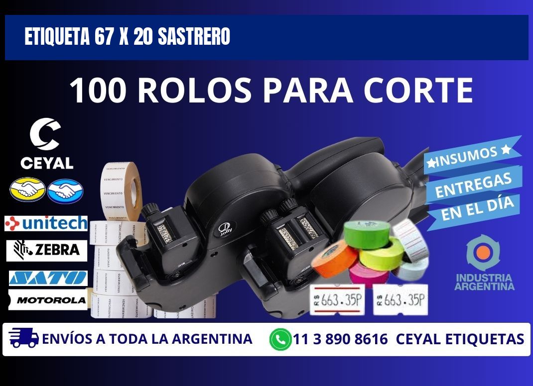 Etiqueta 67 x 20 sastrero