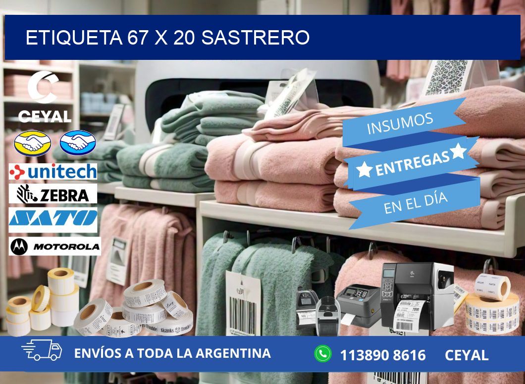 Etiqueta 67 x 20 sastrero