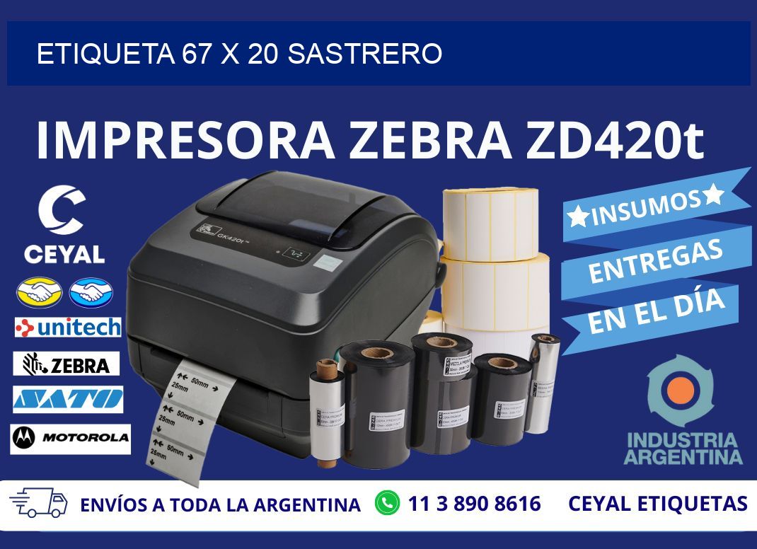 Etiqueta 67 x 20 sastrero