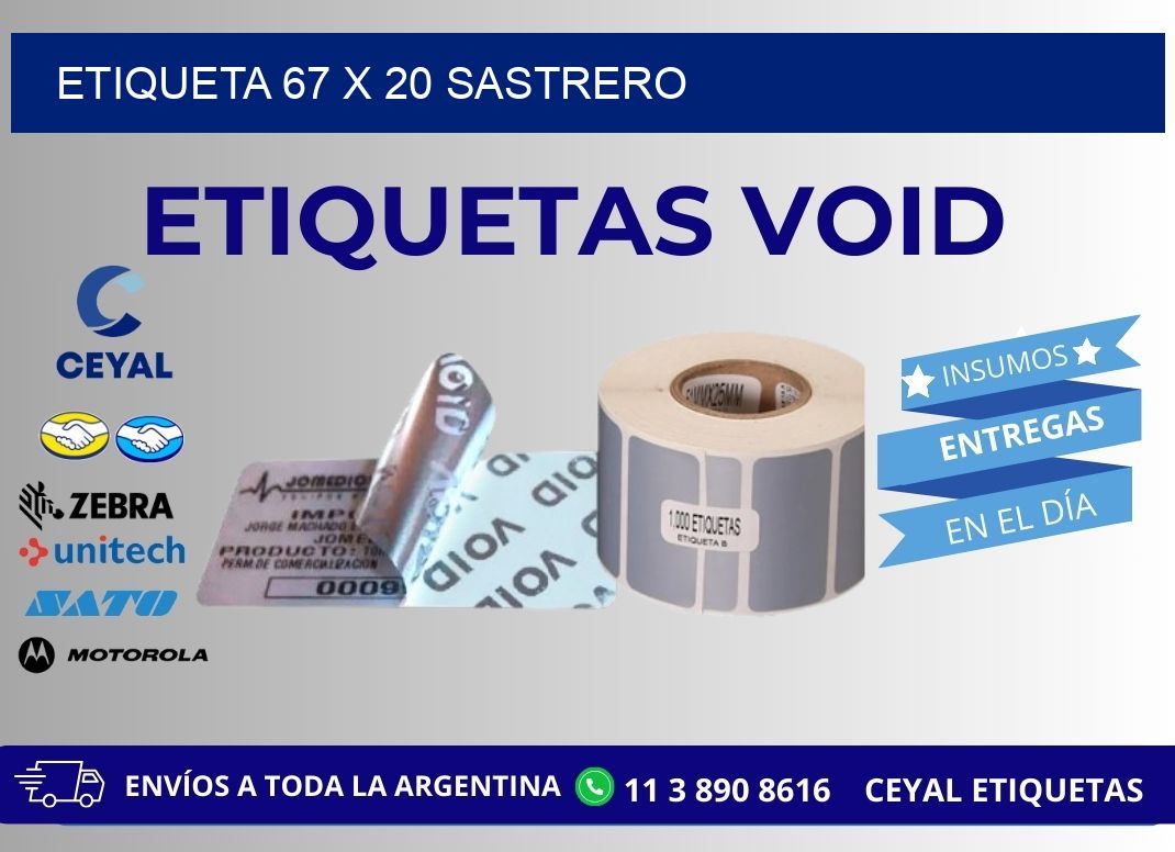 Etiqueta 67 x 20 sastrero