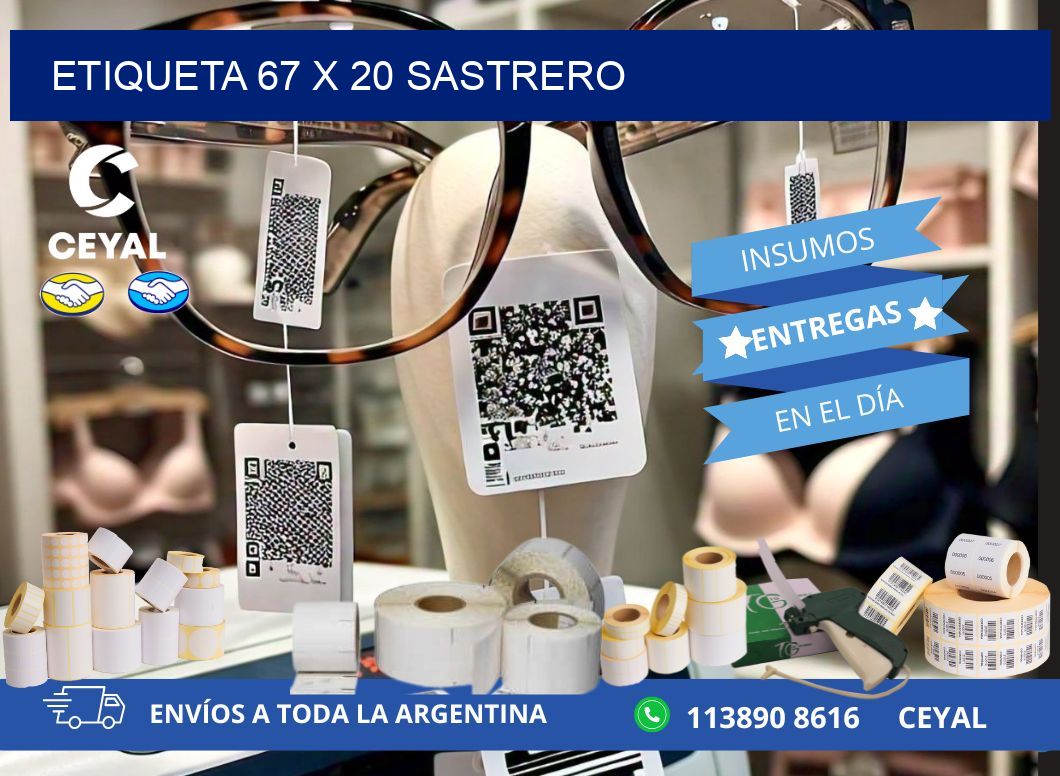 Etiqueta 67 x 20 sastrero