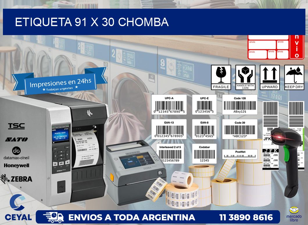 Etiqueta 91 x 30 chomba