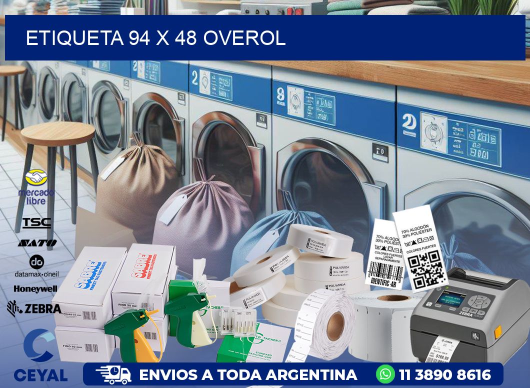 Etiqueta 94 x 48 overol