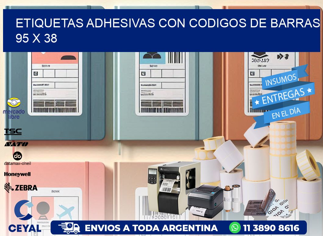 Etiquetas Adhesivas con Codigos de Barras  95 x 38