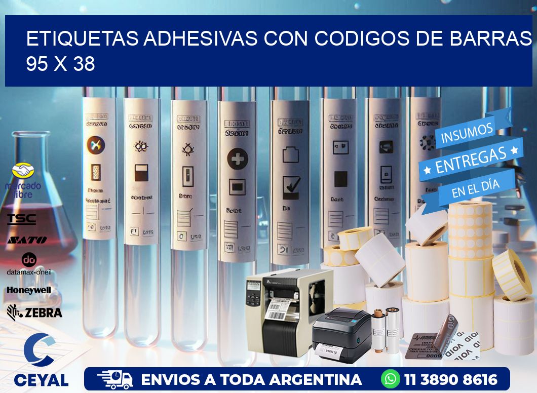 Etiquetas Adhesivas con Codigos de Barras  95 x 38