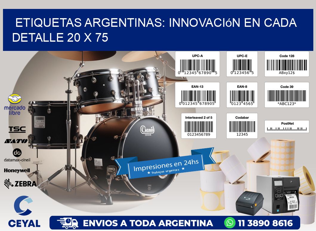 Etiquetas Argentinas: Innovación en Cada Detalle 20 x 75