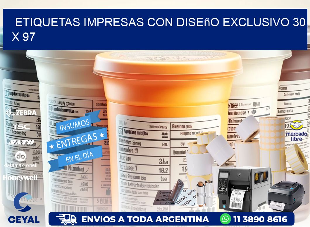 Etiquetas Impresas con Diseño Exclusivo 30 x 97