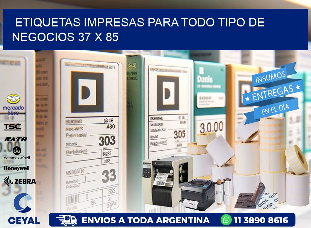 Etiquetas Impresas para Todo Tipo de Negocios 37 x 85
