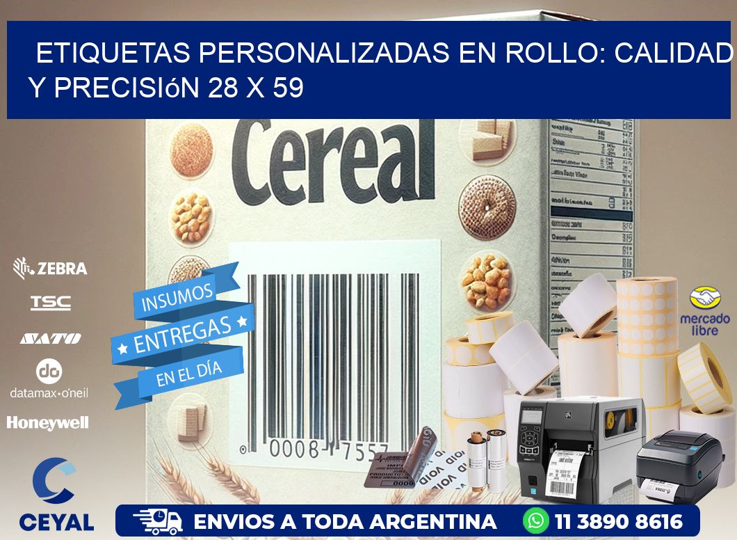 Etiquetas Personalizadas en Rollo: Calidad y Precisión 28 x 59