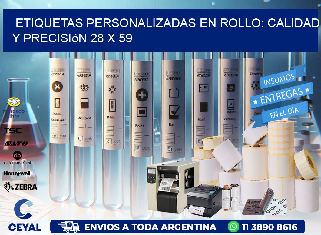 Etiquetas Personalizadas en Rollo: Calidad y Precisión 28 x 59