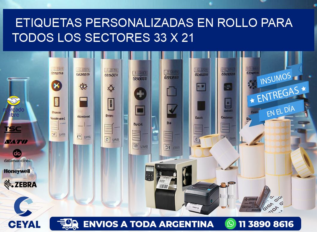 Etiquetas Personalizadas en Rollo para Todos los Sectores 33 x 21