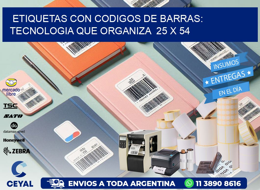 Etiquetas con Codigos de Barras: Tecnologia que Organiza  25 x 54