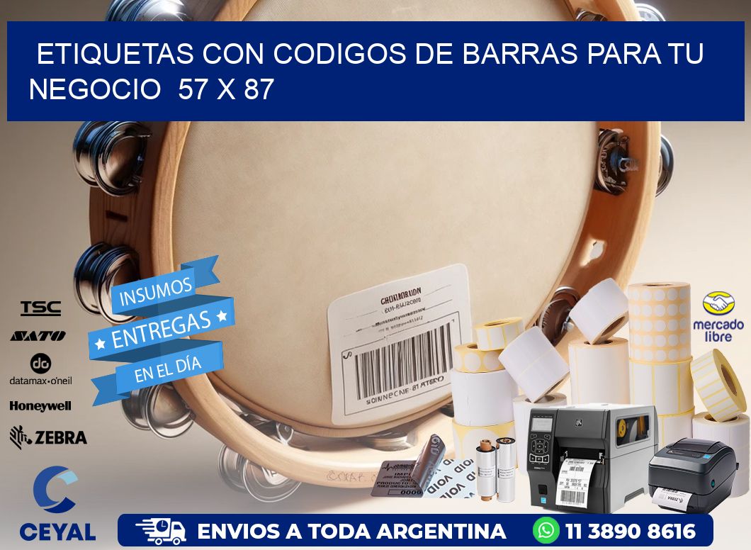 Etiquetas con Codigos de Barras para tu Negocio  57 x 87