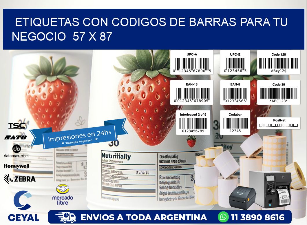 Etiquetas con Codigos de Barras para tu Negocio  57 x 87