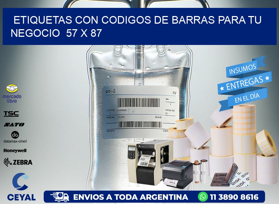 Etiquetas con Codigos de Barras para tu Negocio  57 x 87