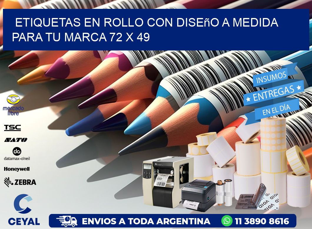 Etiquetas en Rollo con Diseño a Medida para tu Marca 72 x 49