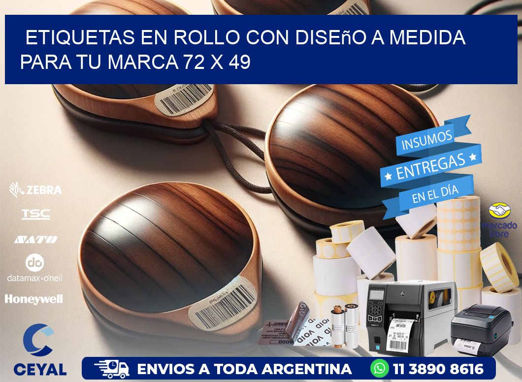 Etiquetas en Rollo con Diseño a Medida para tu Marca 72 x 49
