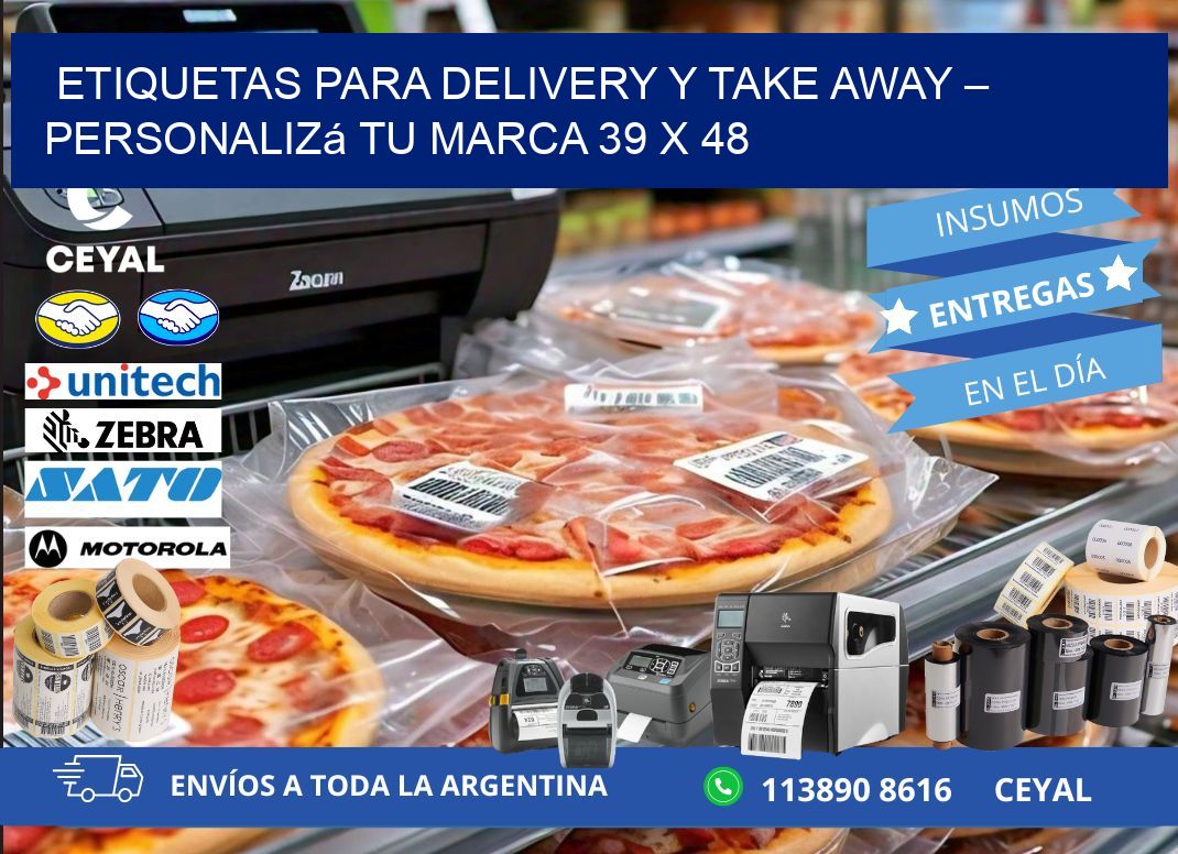 Etiquetas para delivery y take away – Personalizá tu marca 39 x 48